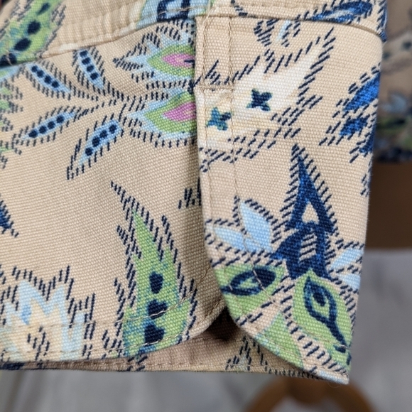 CHARTER CLUB Cotton Floral Denim Button Up Jacket Beige Size Petite Small - Picture 8 of 15